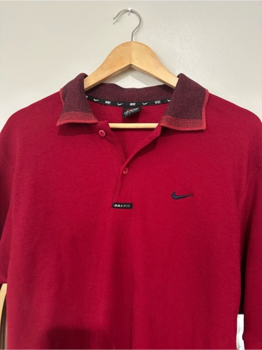 Nike Dri-FIT Men’s Burgundy Red Golf Polo Shirt Swoosh Short Sleeve XXL - Picture 4 of 9